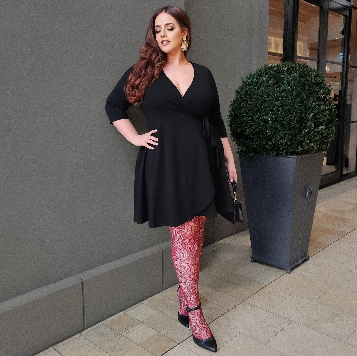 Mini Wrap Dress - Black - Image 2