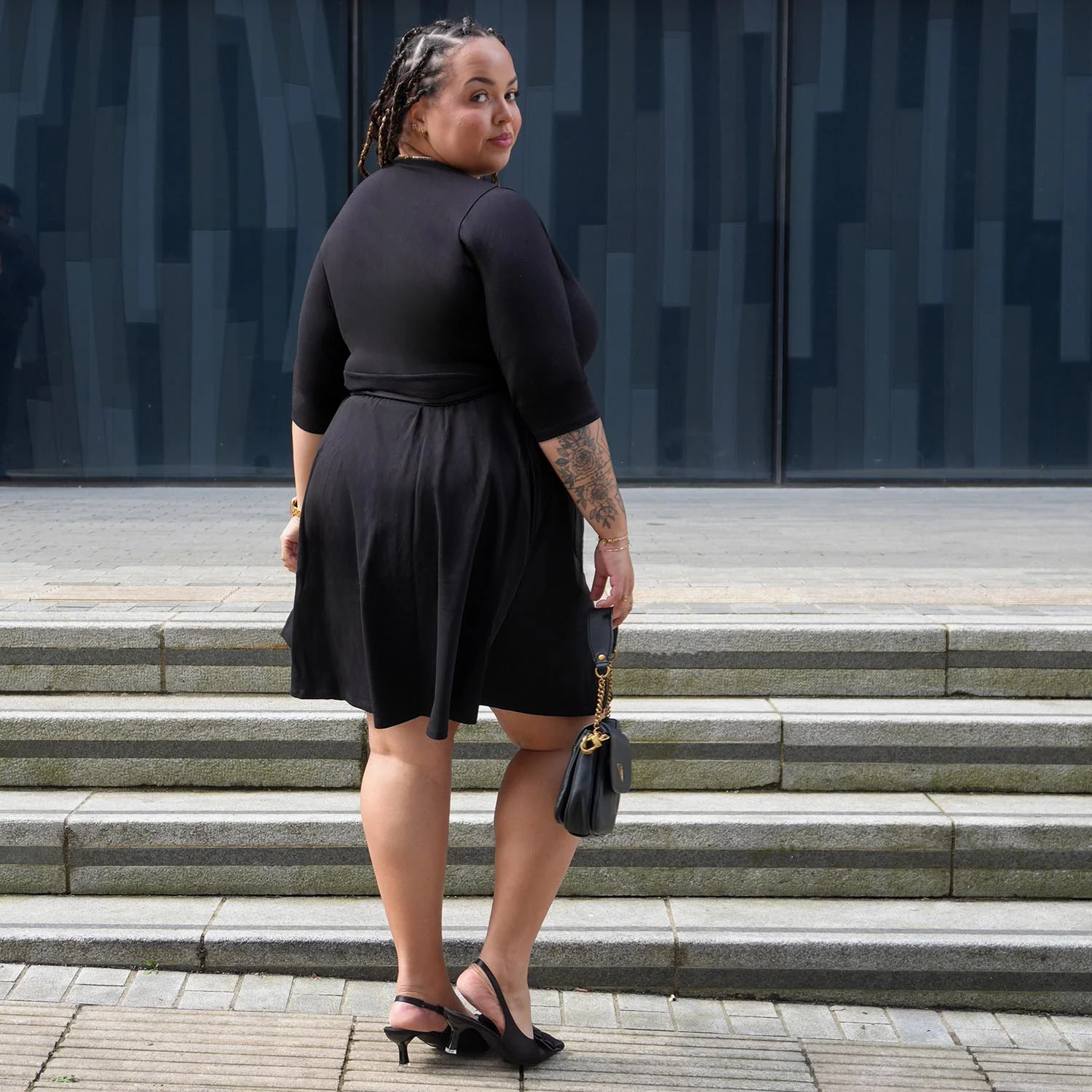 Mini Wrap Dress - Black - Image 8