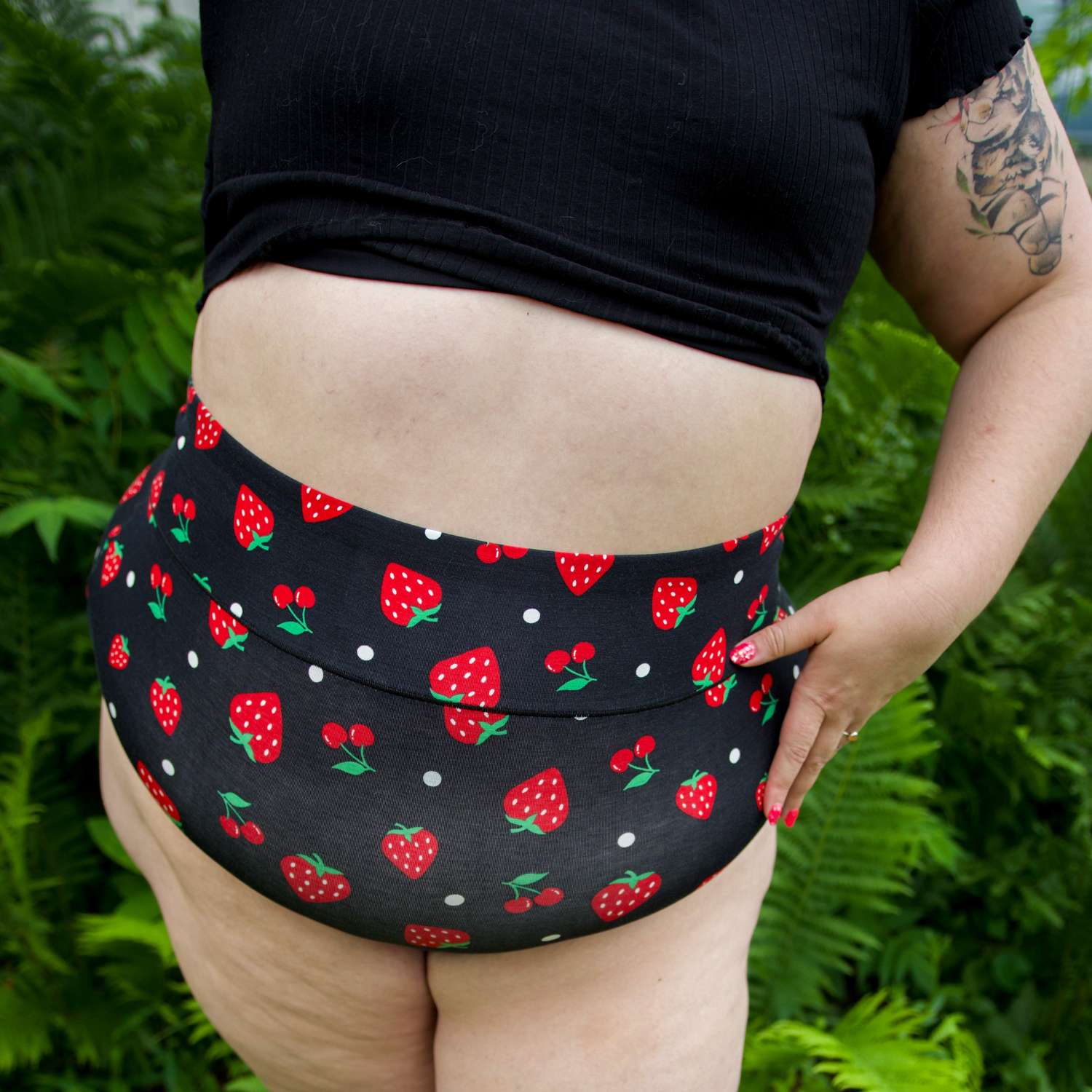 Fruity Super High Waist Knickers - Black - Image 18