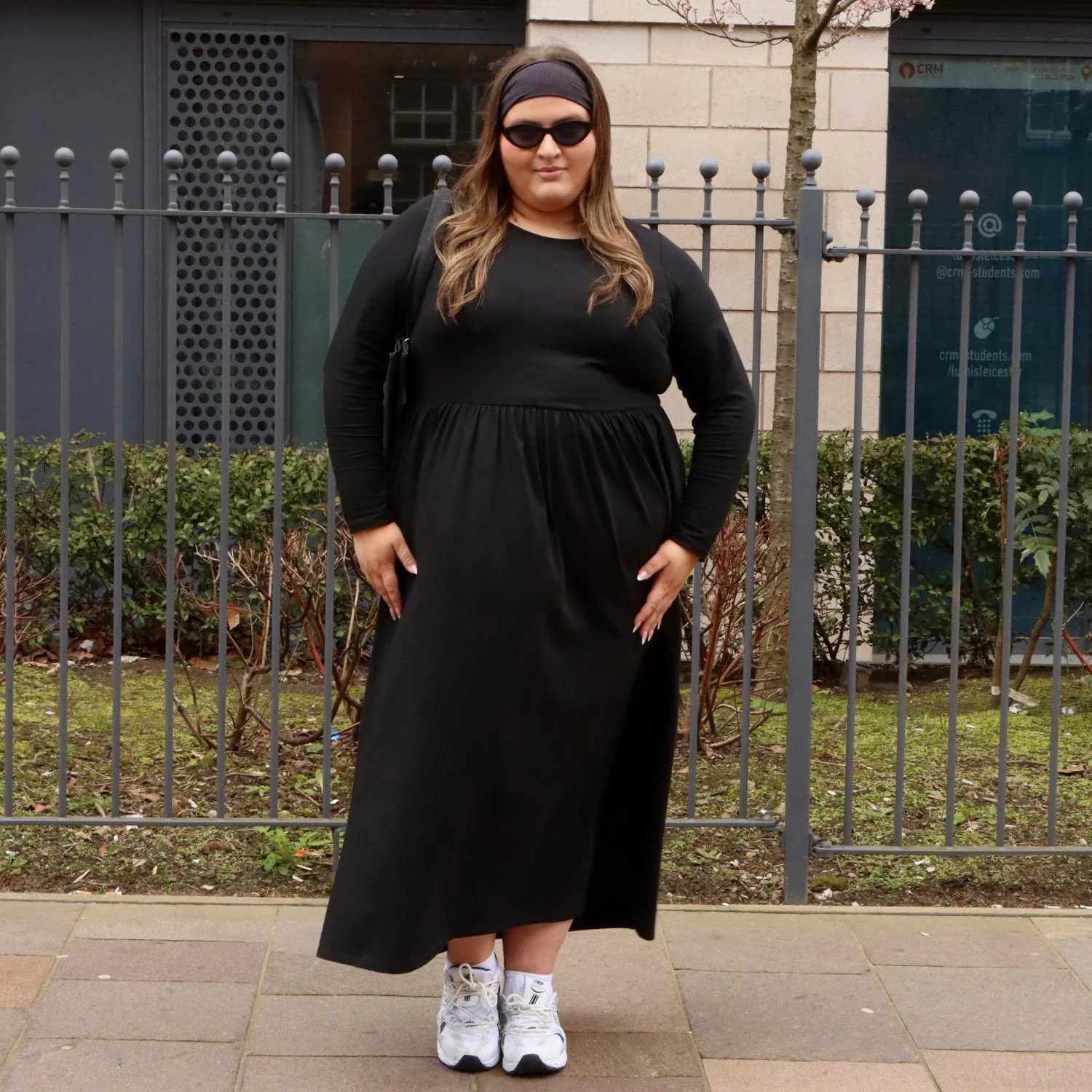 Organic Cotton Long Sleeve Maxi Dress - Black - Image 2